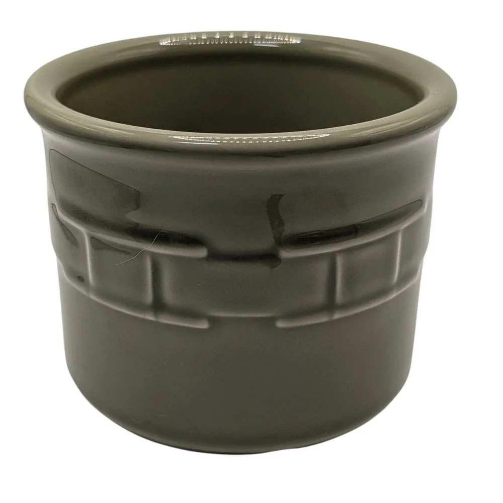 Longaberger‎ Pottery Crock One Pint Woven Traditions Green Textured USA No Lid